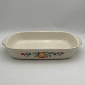 Corelle Coordinates Abundance Stoneware 9x13 Baking Dish Lasagna Pan Fruit Motif